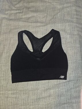 New Balance Black Mesh Racerback Sports Bra